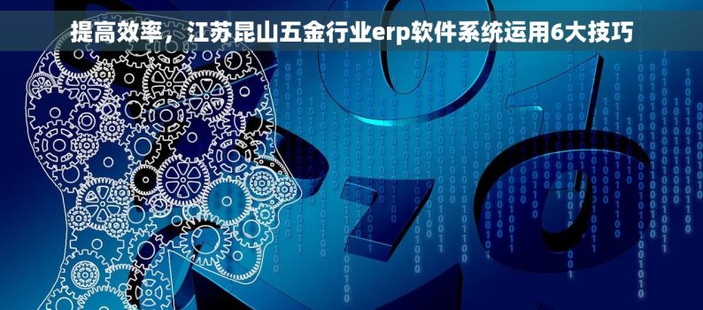 提高效率，江苏昆山五金行业erp软件系统运用6大技巧