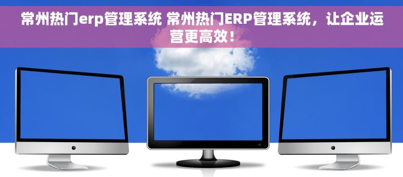常州热门erp管理系统 常州热门ERP管理系统，让企业运营更高效！