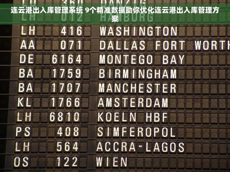 连云港出入库管理系统 9个精准数据助你优化连云港出入库管理方案