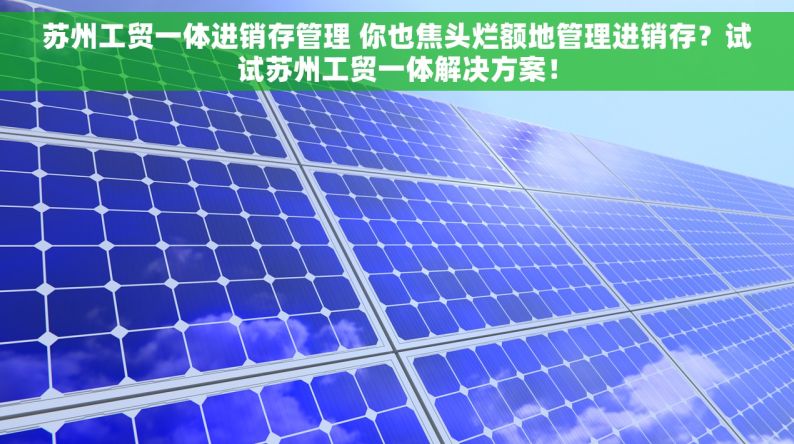 苏州工贸一体进销存管理 你也焦头烂额地管理进销存？试试苏州工贸一体解决方案！