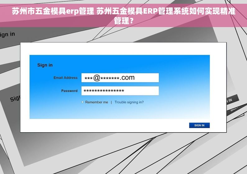苏州市五金模具erp管理 苏州五金模具ERP管理系统如何实现精准管理？