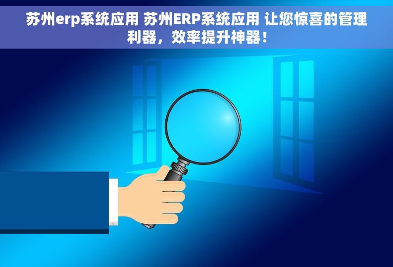 苏州erp系统应用 苏州ERP系统应用 让您惊喜的管理利器，效率提升神器！