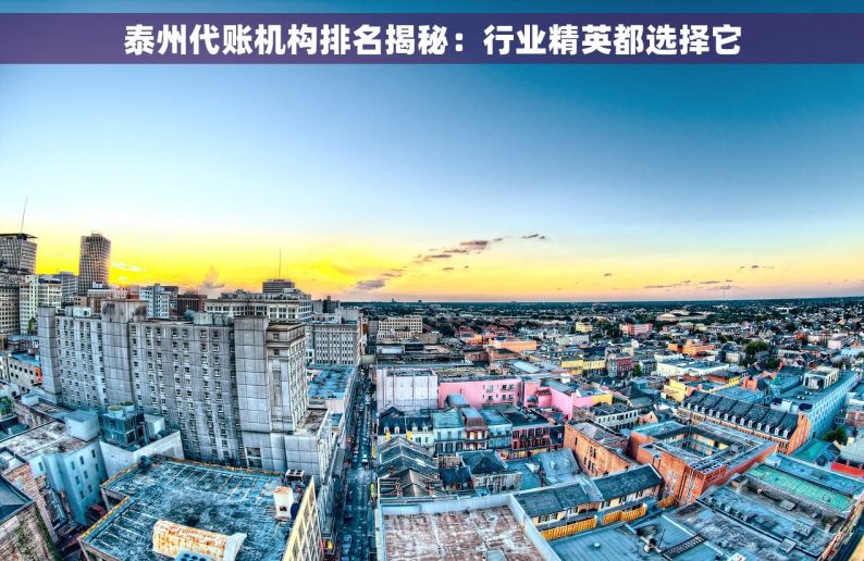 泰州代账机构排名揭秘：行业精英都选择它