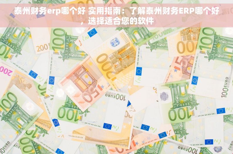 泰州财务erp哪个好 实用指南：了解泰州财务ERP哪个好，选择适合您的软件