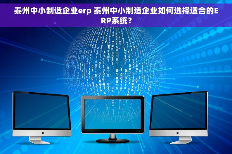 泰州中小制造企业erp 泰州中小制造企业如何选择适合的ERP系统？