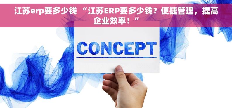 江苏erp要多少钱 “江苏ERP要多少钱？便捷管理，提高企业效率！”