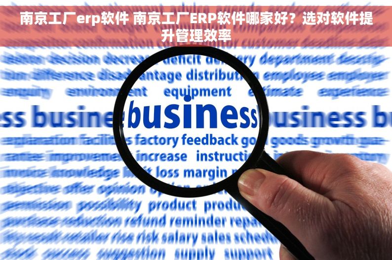 南京工厂erp软件 南京工厂ERP软件哪家好？选对软件提升管理效率