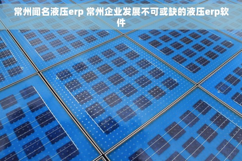 常州闻名液压erp 常州企业发展不可或缺的液压erp软件