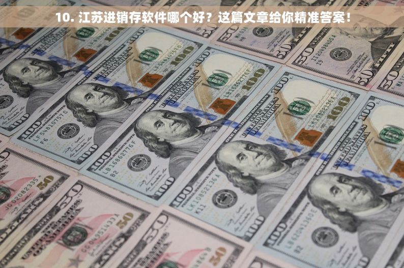10. 江苏进销存软件哪个好？这篇文章给你精准答案！