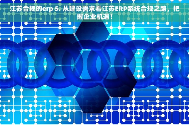 江苏合规的erp 5. 从建设需求看江苏ERP系统合规之路，把握企业机遇！