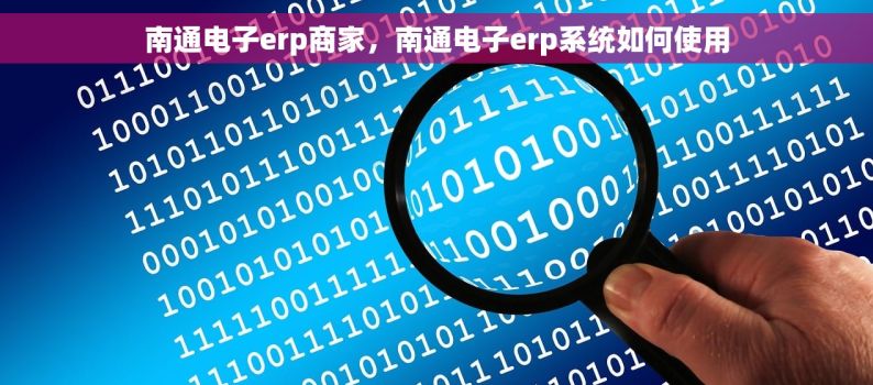 南通电子erp商家，南通电子erp系统如何使用