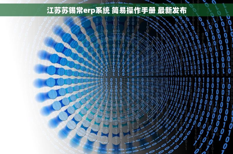 江苏苏锡常erp系统 简易操作手册 最新发布