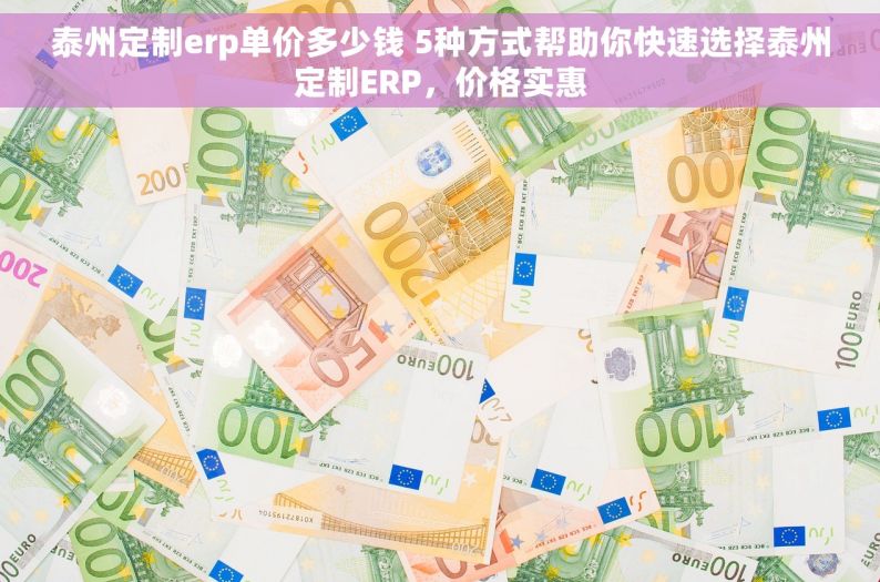 泰州定制erp单价多少钱 5种方式帮助你快速选择泰州定制ERP，价格实惠