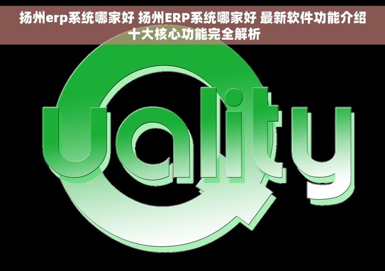 扬州erp系统哪家好 扬州ERP系统哪家好 最新软件功能介绍 十大核心功能完全解析