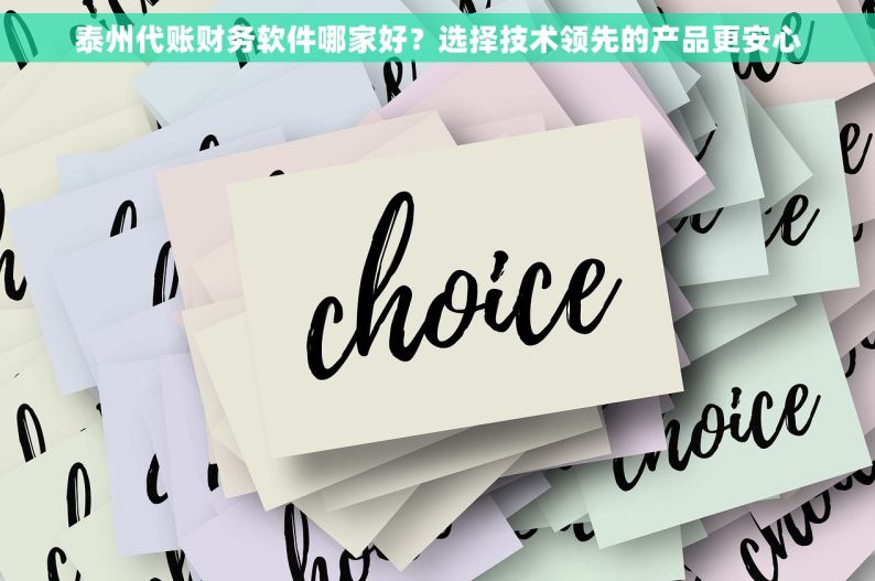 泰州代账财务软件哪家好？选择技术领先的产品更安心