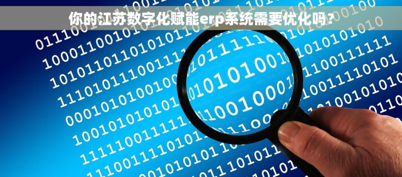 你的江苏数字化赋能erp系统需要优化吗？