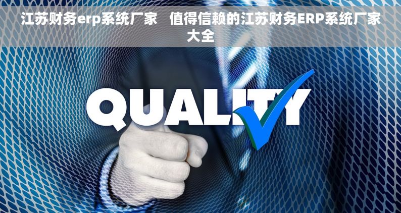 江苏财务erp系统厂家   值得信赖的江苏财务ERP系统厂家大全