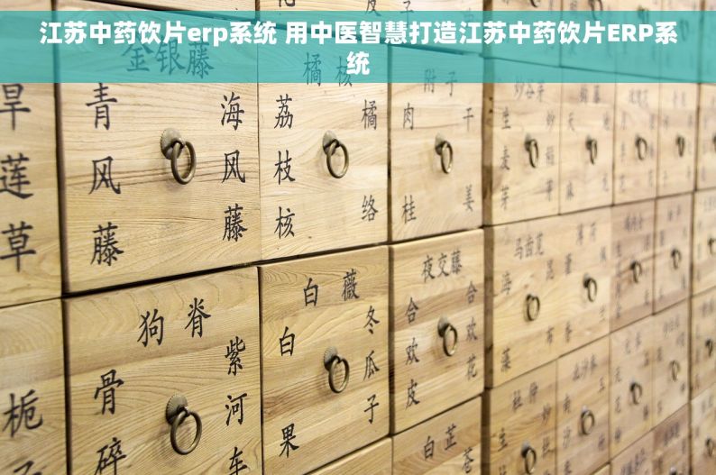 江苏中药饮片erp系统 用中医智慧打造江苏中药饮片ERP系统