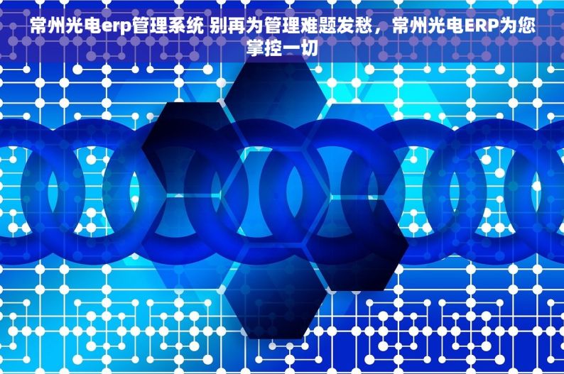 常州光电erp管理系统 别再为管理难题发愁，常州光电ERP为您掌控一切