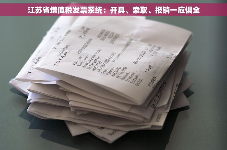 江苏省增值税发票系统：开具、索取、报销一应俱全