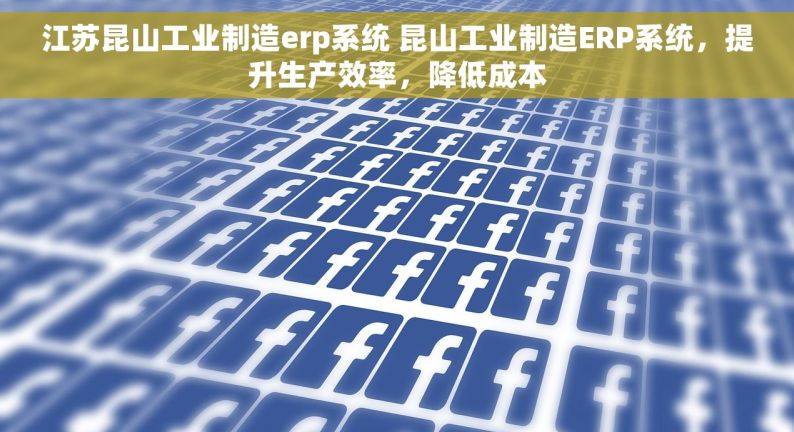 江苏昆山工业制造erp系统 昆山工业制造ERP系统，提升生产效率，降低成本