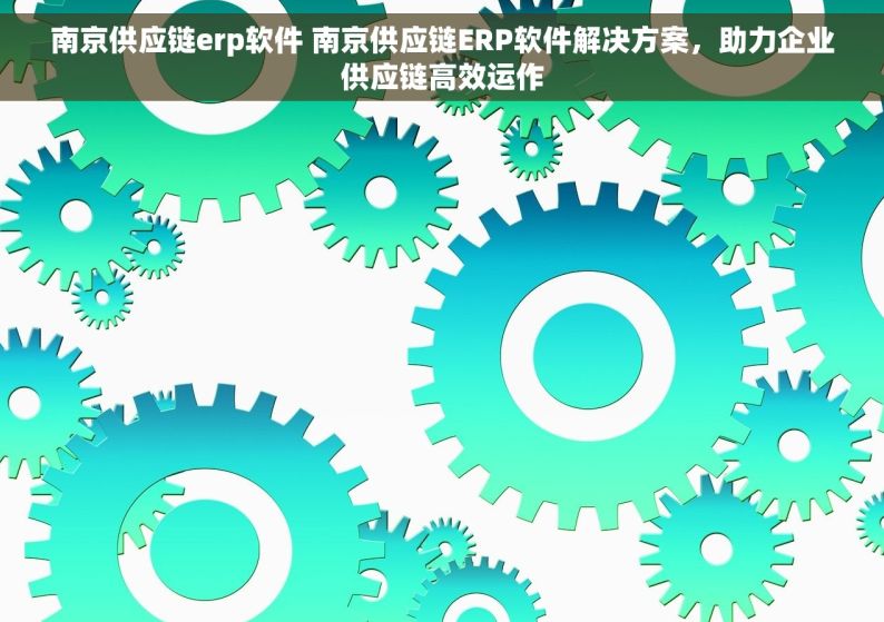 南京供应链erp软件 南京供应链ERP软件解决方案，助力企业供应链高效运作