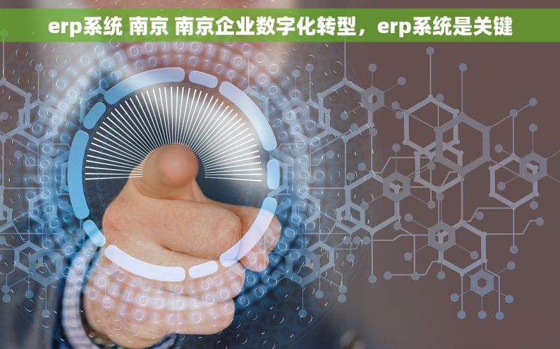 erp系统 南京 南京企业数字化转型，erp系统是关键