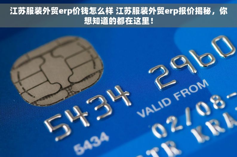 江苏服装外贸erp价钱怎么样 江苏服装外贸erp报价揭秘，你想知道的都在这里！